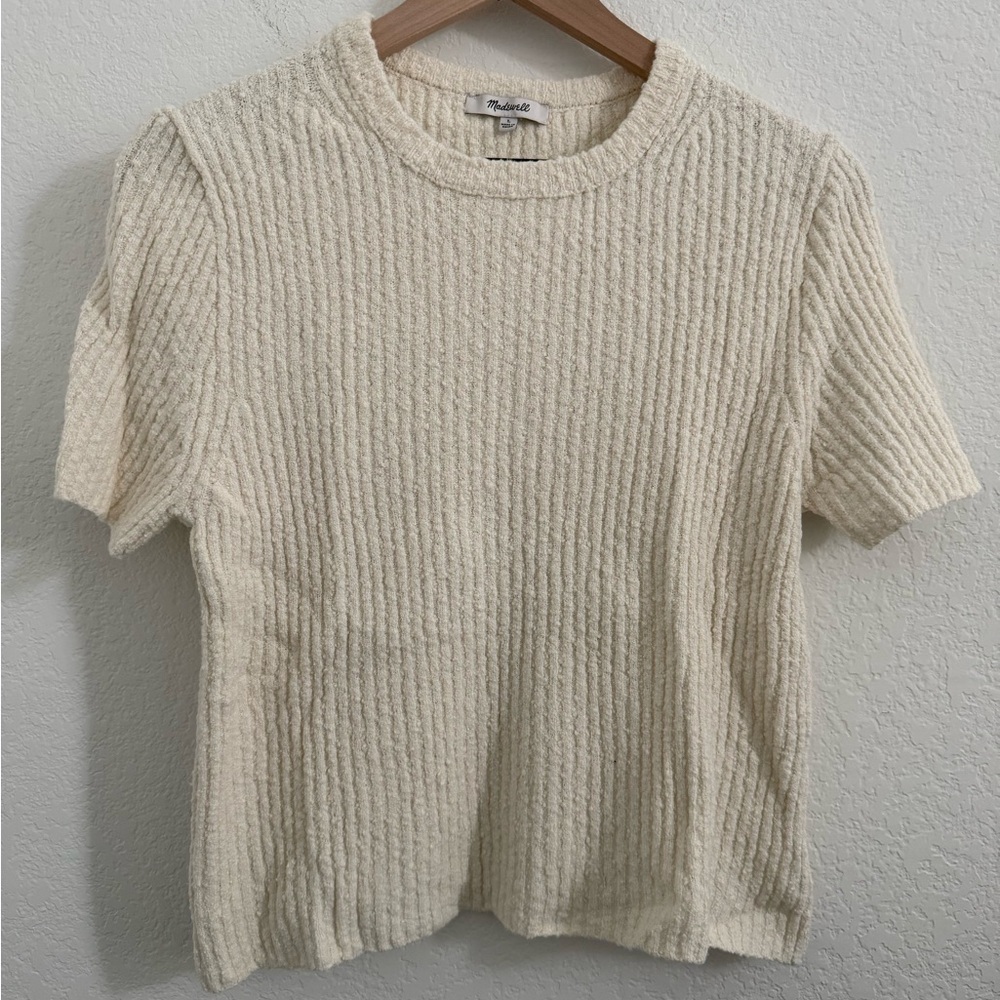 Madewell // NWOT Bouclé-Knit Crewneck Sweater Tee - Picture 7 of 10